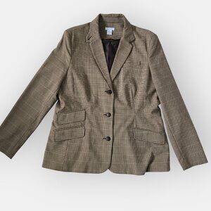 Pure Alfred Sung brown houndstooth blazer
